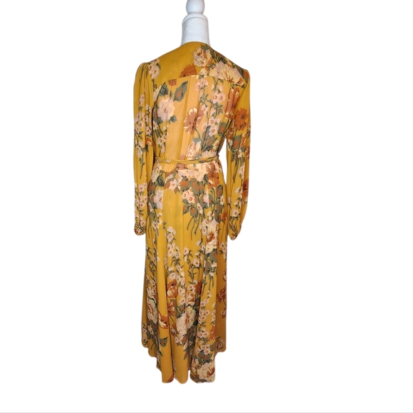 Christy Dawn The Bergen Wrap Dress Yellow Floral Size Small - Picture 4 of 8